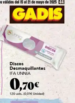 Gadis IFA UNNIA Discos Desmaquillantes oferta