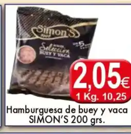 Congelados Copos SIMON'S Hamburguesa de buey y vaca oferta