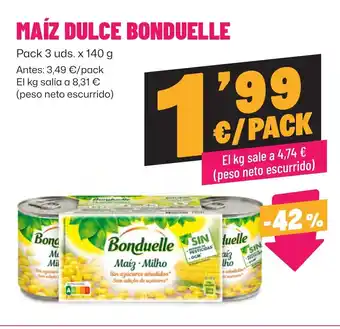 AhorraMas BONDUELLE Maíz dulce oferta