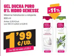 AhorraMas HIDRO GENESSE Gel ducha puro oferta