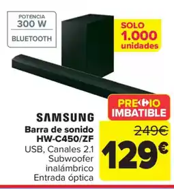 Carrefour SAMSUNG Barra de sonido HW-C450/ZF oferta