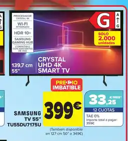 Carrefour SAMSUNG TV 55" TU55DU7175U oferta