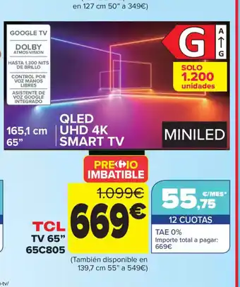 Carrefour TCL TV 65" 65C805 oferta