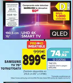 Carrefour SAMSUNG TV 75" TQ75Q77DATX oferta