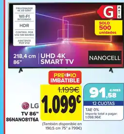 Carrefour LG TV 86" 86NANO81T6A oferta