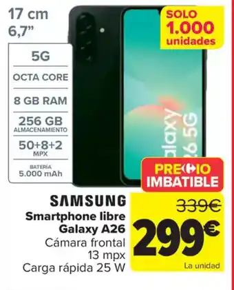 Carrefour SAMSUNG Smartphone libre Galaxy A26 oferta