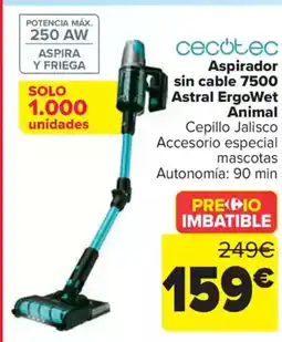 Carrefour CECOTEC Aspirador sin cable 7500 Astral ErgoWet Animal oferta