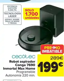 Carrefour CECOTEC Robot aspirador Conga 7690 Inmortal Max Home oferta