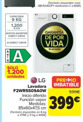 Carrefour LG Lavadora F2WR5S09AOW oferta
