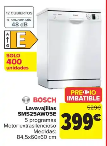 Carrefour BOSCH Lavavajillas SMS25AW05E oferta