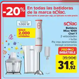 Carrefour SOLAC Batidora Mixo 1000 Chef 7 oferta