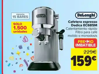 Carrefour DELONGHI Cafetera espresso Dedica EC685M oferta