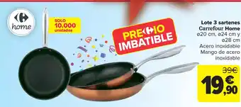 Carrefour Lote 3 sartenes oferta