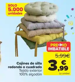 Carrefour Cojines de silla redondo o cuadrado oferta