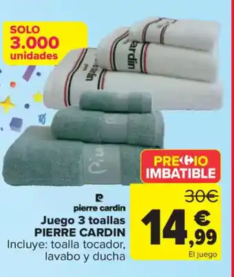 Carrefour Juego 3 toallas oferta