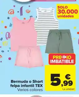 Carrefour Bermuda o Short felpa infantil oferta
