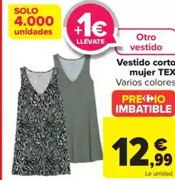Carrefour Vestido corto mujer oferta
