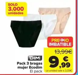 Carrefour DIM Pack 3 bragas mujer Ecodim oferta