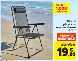 Carrefour Silla de playa con reposacabezas oferta