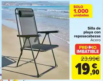 Carrefour Silla de playa con reposacabezas oferta