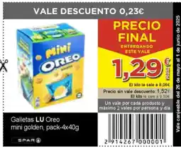 SPAR LU Galletas Oreo mini golden oferta