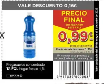 SPAR TAIFOL Fregasuelos concentrado hogar fresco oferta