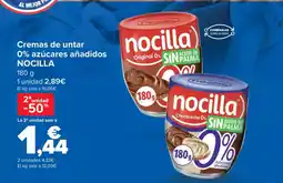 Carrefour NOCILLA Cremas de untar 0% azúcares añadidos oferta