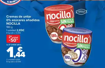 Carrefour NOCILLA Cremas de untar 0% azúcares añadidos oferta