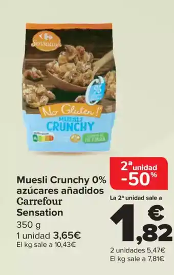 Carrefour Muesli Crunchy 0% azúcares añadidos oferta