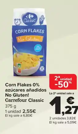 Carrefour Corn Flakes 0% azúcares añadidos No Gluten oferta