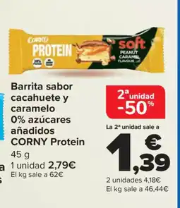 Carrefour Barrita sabor cacahuete y caramelo 0% azúcares añadidos oferta