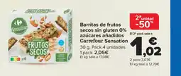 Carrefour Barritas de frutos secos sin gluten 0% oferta