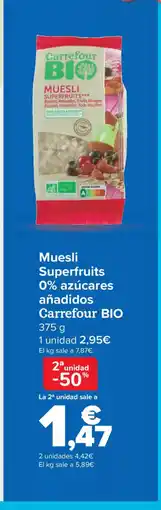 Carrefour Muesli Superfruits 0% azúcares añadidos oferta