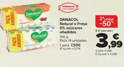 Carrefour DANACOL Natural o Fresa 0% azúcares añadidos oferta