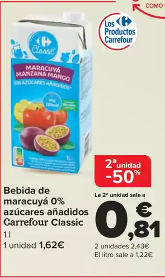 Carrefour Bebida de maracuyá 0% azúcares añadidos oferta