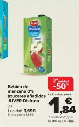 Carrefour JUVER Bebida de manzana 0% azúcares añadidos oferta