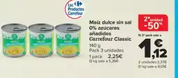 Carrefour Maíz dulce sin sal 0% azúcares oferta