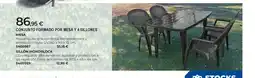 BigMat Conjunto formado por mesa y 4 sillones oferta