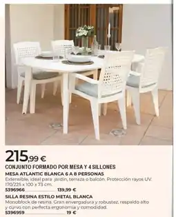 BigMat Conjunto formado por mesa y 4 sillones oferta