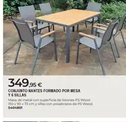 BigMat Conjunto nantes formado por mesa y 6 sillas oferta