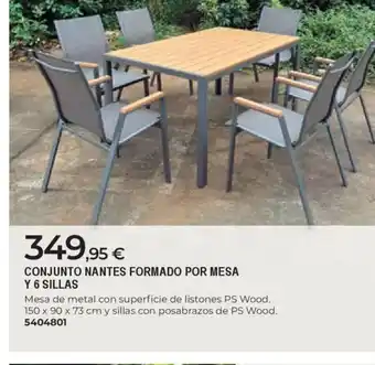 BigMat Conjunto nantes formado por mesa y 6 sillas oferta