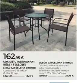 BigMat Conjunto formado por mesa y 4 sillones oferta