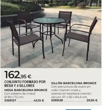 BigMat Conjunto formado por mesa y 4 sillones oferta