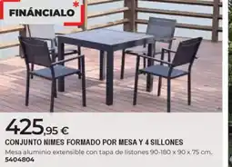BigMat Conjunto nimes formado por mesa y 4 sillones oferta