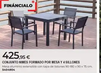 BigMat Conjunto nimes formado por mesa y 4 sillones oferta