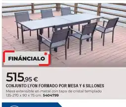 BigMat Conjunto lyon formado por mesa y 6 sillones oferta