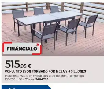 BigMat Conjunto lyon formado por mesa y 6 sillones oferta