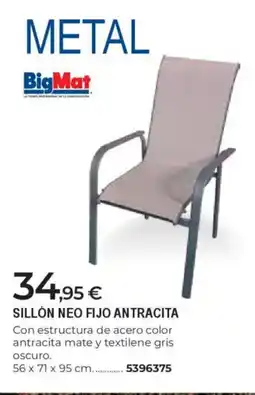 BigMat Sillón neo fijo antracita oferta