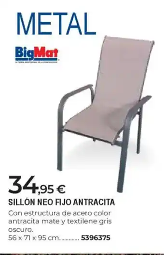 BigMat Sillón neo fijo antracita oferta