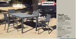 BigMat Conjunto formado por mesa y 4 sillones oferta